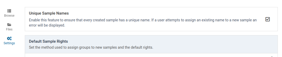 "Unique Sample Names Off"